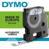 Dymo D1 étiquettes autocollantes authentiques de hautes performances en polyester | 19mm x 7m | 19mm | impression en noir sur fond transparent | pour étiqueteuses LabelManager, Ruban Noir sur transparent, Polyester, Belgique, -18 - 90 °C, DYMO, LabelManager, LabelWriter 450 DUO