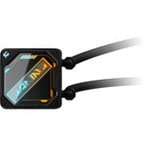 GIGABYTE GAMING 240 Refroidisseur Liquide pour CPU - 2x120mm Ventilateurs ARGB, mécanisme d’emboîtement coulissant, DAISY-CHAIN, Compatible Intel LGA 1851 et AMD AM5, Watercooling Noir, mécanisme d’emboîtement coulissant, DAISY-CHAIN, Compatible Intel LGA 1851 et AMD AM5, Refroidisseur de liquide tout-en-un, 12 cm, Noir