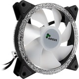 Inter-Tech Argus RS-071 RGB 120x120x25 ventilateur de boîtier Noir, 120 x 120 x 25 mm, PWM
