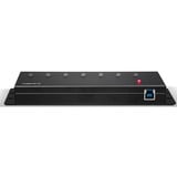 Lindy Hub Métal USB 3.0 7 ports, Hub USB USB 3.2 Gen 1 (3.1 Gen 1) Type-A, 5000 Mbit/s, Noir, 0,8 m, 185 mm, 75 mm
