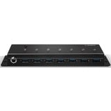 Lindy Hub Métal USB 3.0 7 ports, Hub USB USB 3.2 Gen 1 (3.1 Gen 1) Type-A, 5000 Mbit/s, Noir, 0,8 m, 185 mm, 75 mm