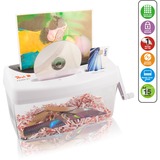 Peach PS300-21 destructeur de papier Destruction croisée 21,6 cm Transparent, Blanc, Broyeur de document Destruction croisée, 21,6 cm, 3.5 x 40 mm, 4 L, 15 feuilles, 1 feuilles
