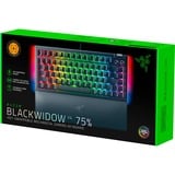Razer BlackWidow V4 75%, clavier gaming Noir, Layout US (QWERTY), Razer certified Mechanical Orange Switches