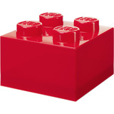 Room Copenhagen LEGO Storage Brick 4 Top Lid Glitter, Boîte de rangement Rouge/transparent