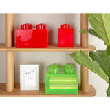 Room Copenhagen LEGO Storage Brick 4 Top Lid Glitter, Boîte de rangement Rouge/transparent