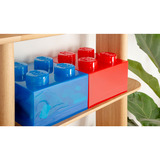 Room Copenhagen LEGO Storage Brick 4 Top Lid Glitter, Boîte de rangement Rouge/transparent