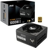 ASUS TUF Gaming Gold alimentation modulaire 1000 watt Noir, 1x 12VHPWR, 4x PCIe, 1000 W, 100 - 240 V, 130 W, 1000 W, 130 W, 9,6 W