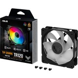 ASUS TUF Gaming TR120 ARGB Ventilateur inversé, Ventilateur de boîtier Noir/transparent, Ventilateur, 12 cm, Noir