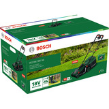 Bosch Tondeuse à batterie Rotak18V-34, 18 volts + kit de démarrage + bouchon de paillage, Tondeuse à gazon Vert/Noir