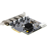 DeLOCK Carte PCI-E x4 vers 4 x USB-A 10 Gbps Double Canal, Carte d'interface 