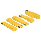 DeLOCK Colliers de serrage avec velcro, 5 pièces, Serre-câble Jaune, L 300 mm x L 20 mm
