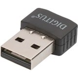 Digitus Adaptateur Mini USB 600 CA sans fil, Adaptateur WLAN Sans fil, USB, WLAN, Wi-Fi 5 (802.11ac), 433 Mbit/s, Noir