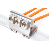 Digitus Adaptateur rail DIN pour 3 modules Keystone Acier inoxydable