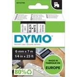 Dymo D1 étiquettes autocollantes authentiques | impression en noir sur fond blanc | 6 mm x 7 m | pour étiqueteuses LabelManager, Ruban Noir sur blanc, Polyester, Belgique, -18 - 90 °C, DYMO, LabelManager, LabelWriter 450 DUO