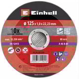 EINHELL Disque de coupe fin, Ø 125 x 1,0mm, 10 pièces 