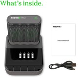 GP Batteries Chargeur de batterie USB RECYKO PRO P461, 4 emplacements de charge, incl. station d'accueil D461 Gris