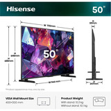 Hisense 50E7S PRO Hi-QLED-Fernseher 50" 4K Ultra HD TV Noir/gris foncé, 127 cm (50"), 3840 x 2160 pixels, DLED, Smart TV, Wifi, Noir