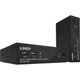 Lindy Extendeur Dual Head HDMI, Cat.6, USB et RS232, Switch KVM Noir