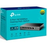 TP-Link TL-SF1006P commutateur réseau Non-géré Fast Ethernet (10/100) Connexion Ethernet, supportant l'alimentation via ce port (PoE) Noir, Switch Non-géré, Fast Ethernet (10/100), Full duplex, Connexion Ethernet, supportant l'alimentation via ce port (PoE)