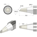 iFixit Pointe de soudure FixHub conique biseautée 1,5 mm, Fer à souder Argent