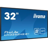 iiyama ProLite LH3252HS-B1, Affichage public Noir, Panneau plat de signalisation numérique, 80 cm (31.5"), IPS, 1920 x 1080 pixels