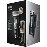 Braun Series 9 9470cc Wet&Dry Rasoir à grille Tondeuse Noir, Chrome Noir/Argent, Rasoir à grille, Active Quattro Head, Noir, Chrome, Chargement, Batterie, Lithium-Ion (Li-Ion)