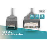 Digitus Câble de connexion USB 2.0 USB-A (mâle) > Mini-USB (mâle) Noir