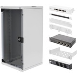 Digitus Pack réseau 254 mm (10") – 12U, 312 x 300 mm (l x P), Armoire informatique Gris clair, 312 x 300 mm (l x P), Rack autonome, 12U, 30 kg, Verrouillage des touches, Rails de rack, Gris