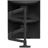 Ergotron Bras empilable double LX avec trépied haut, Support de moniteur Noir, Tall Pole, Matte Black, Pince, 20 kg, 101,6 cm (40"), 100 x 100 mm, Réglage de la hauteur, Noir