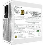 GIGABYTE UD1000GM PG5 V2 ICE alimentation modulaire 1000 watt Blanc, 1x 12V-2x6, 4x PCIe
