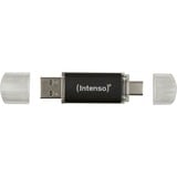 Intenso 3539491 lecteur USB flash 128 Go USB Type-A / USB Type-C 3.2 Gen 1 (3.1 Gen 1) Anthracite, Clé USB Anthracite/transparent, 128 Go, USB Type-A / USB Type-C, 3.2 Gen 1 (3.1 Gen 1), 70 Mo/s, Casquette, Anthracite