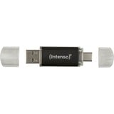 Intenso 3539491 lecteur USB flash 128 Go USB Type-A / USB Type-C 3.2 Gen 1 (3.1 Gen 1) Anthracite, Clé USB Anthracite/transparent, 128 Go, USB Type-A / USB Type-C, 3.2 Gen 1 (3.1 Gen 1), 70 Mo/s, Casquette, Anthracite