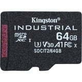 Kingston Carte 64GB microSDXC Industrielle C10 A1 pSLC emballage individuel sans adaptateur, Carte mémoire Noir, 64 Go, MicroSDXC, Classe 10, UHS-I, 100 Mo/s, 80 Mo/s