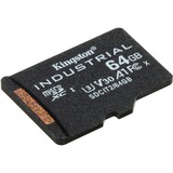 Kingston Carte 64GB microSDXC Industrielle C10 A1 pSLC emballage individuel sans adaptateur, Carte mémoire Noir, 64 Go, MicroSDXC, Classe 10, UHS-I, 100 Mo/s, 80 Mo/s