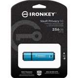 Kingston IronKey Vault Privacy 50 256 Go, Clé USB Bleu clair/Noir