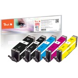 Peach PI100-378 cartouche d'encre 5 pièce(s) Compatible Rendement élevé (XL) Noir, Cyan, Magenta, Jaune Rendement élevé (XL), 17 ml, 10 ml, 5 pièce(s), Multi pack