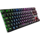 Sharkoon PureWriter TKL RGB clavier USB Allemand Noir, clavier gaming Noir, Layout DE, Kailh Choc Profil Bas Bleu, Mini, Avec fil, USB, Clavier mécanique, LED RGB, Noir