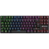 Sharkoon PureWriter TKL RGB clavier USB Allemand Noir, clavier gaming Noir, Layout DE, Kailh Choc Profil Bas Bleu, Mini, Avec fil, USB, Clavier mécanique, LED RGB, Noir