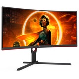 AOC G3 CU34G3S/BK écran plat de PC 86,4 cm (34") 3440 x 1440 pixels UltraWide Quad HD LED Noir, Rouge, Moniteur gaming Noir/Rouge, 86,4 cm (34"), 3440 x 1440 pixels, UltraWide Quad HD, LED, 4 ms, Noir, Rouge