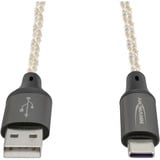 Ansmann Câble USB-A vers USB Type-C Noir/transparent
