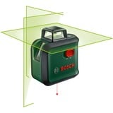 Bosch Advanced Level 360 Niveau de ligne 24 m 500-540 nm (< 10mW), Laser Cross Ligne Vert/Noir, 24 m, 0,4 mm/m, 4°, 4 s, horizontale/verticale, Vert