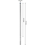Bosch Expert Foret SDS Max-8X, Perceuse Marteau perforateur, Hammer drill bit, 2,2 cm, 720 mm, Béton, pierre, 60 cm