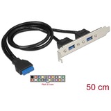 DeLOCK 84836 carte et adaptateur d'interfaces Interne USB 3.2 Gen 1 (3.1 Gen 1), Connecteur d'extension USB 3.2 Gen 1 (3.1 Gen 1), Noir, Bleu, Argent, 5 Gbit/s, Sac en polyéthylène