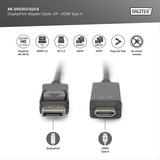 Digitus AK-340303-010-S, Adaptateur Noir