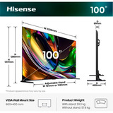 Hisense 100UR8DS RGB MiniLED 100" 4K Ultra HD TV Noir/gris foncé