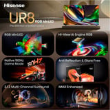 Hisense 100UR8DS RGB MiniLED 100" 4K Ultra HD TV Noir/gris foncé