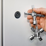 KNIPEX KNIPEX TwinKey® 00 11 01, Clés mixtes à cliquet pour toutes les armoires et systèmes de fermeture standards