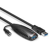 Lindy 43156 câble USB 10 m USB 3.2 Gen 1 (3.1 Gen 1) USB A Noir, Câble d'extension Noir, 10 m, USB A, USB A, USB 3.2 Gen 1 (3.1 Gen 1), 5000 Mbit/s, Noir
