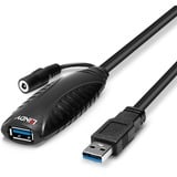 Lindy Rallonge active USB 3.0, 10m, Câble d'extension Noir, 10m, 10 m, USB A, USB A, USB 3.2 Gen 1 (3.1 Gen 1), 5 Gbit/s, Noir