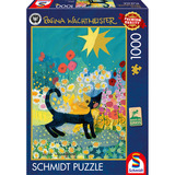 Schmidt Spiele Rosina Wachtmeister: Chat dans la mer de fleurs, Puzzle 